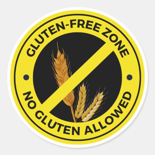 Glute,-Free Zone - No Gluten Allowed クラシック Zone Ro ラウンドシール (正面)
