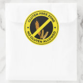 Glute,-Free Zone - No Gluten Allowed クラシック Zone Ro ラウンドシール (バッグ)