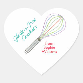 Gluten free cookies baking labels / stickers ハートシール