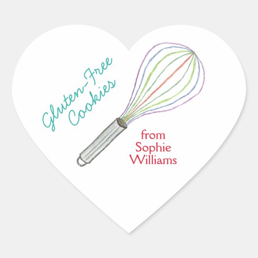 Gluten free cookies baking labels / stickers ハートシール (正面)