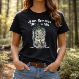 Gluten Free Faith Humor Christian Squirrel Photo Tシャツ