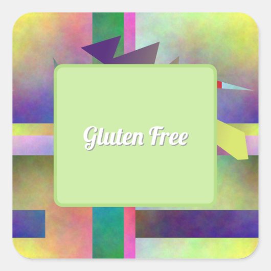 Gluten Free Food Abstract Pattern Party スクエアシール (正面)