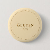 Gluten-Free Request Badge, Soft Beige - Brown 缶バッジ (正面)