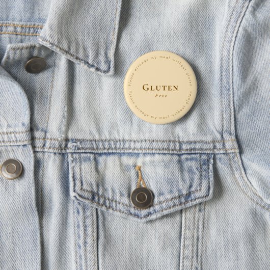Gluten-Free Request Badge, Soft Beige - Brown 缶バッジ (インサイチュ)