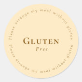 Gluten-Free Request Sticker, Soft Beige - Brown ラウンドシール (正面)