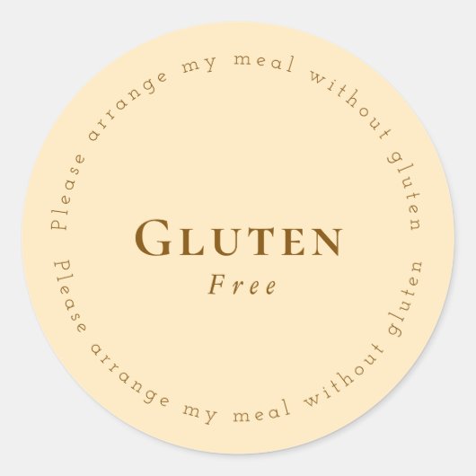 Gluten-Free Request Sticker, Soft Beige - Brown ラウンドシール (正面)