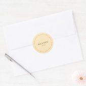 Gluten-Free Request Sticker, Soft Beige - Brown ラウンドシール (封筒)