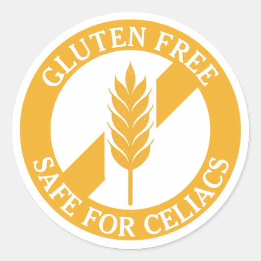Gluten Free Safe for Celiacs Awareness Sticker ラウンドシール (正面)
