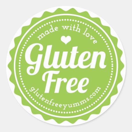 Gluten free Stickers — Made with Love ラウンドシール (正面)