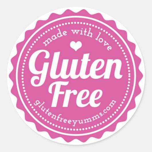Gluten free Stickers — Made with Love ラウンドシール (正面)