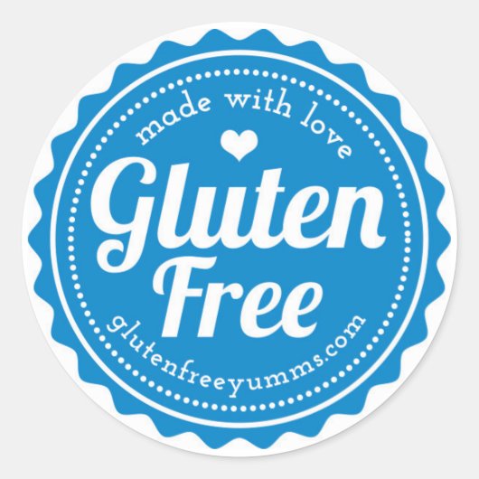 Gluten free Stickers — Made with Love ラウンドシール (正面)