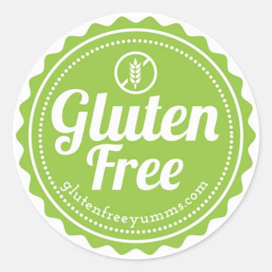 Gluten Free with Icon Stickers – 緑 ラウンドシール (正面)