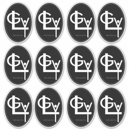 GLY - God Loves You - vinyl stickers シール (正面)