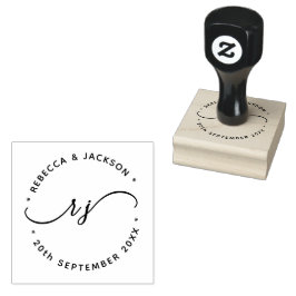 Glyph Script Couple Name initial Save the date ラバースタンプ
