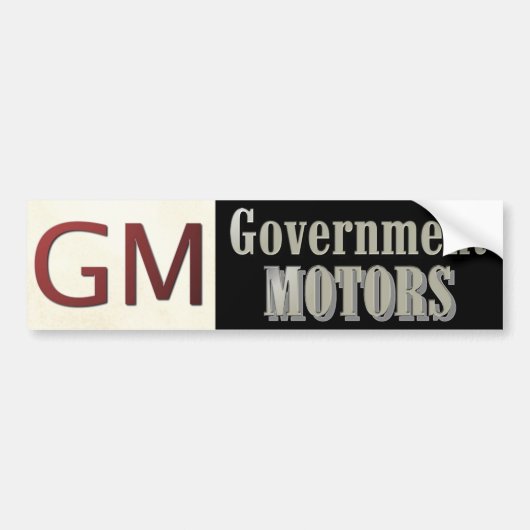 GMの政府によってはおもしろいな政治が自動車に乗ります バンパーステッカー (正面)