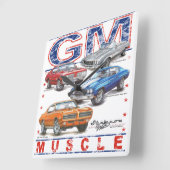 GMマッスル正方形クロック スクエア壁時計 (傾斜)