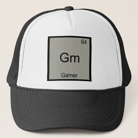 Gm - ゲーマーおもしろ化学元素記号Tシャツ キャップ (正面)