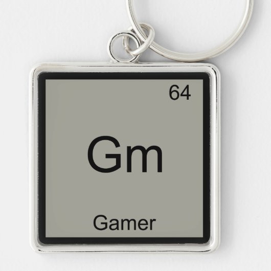 Gm - ゲーマーおもしろ化学元素記号Tシャツ キーホルダー (正面)