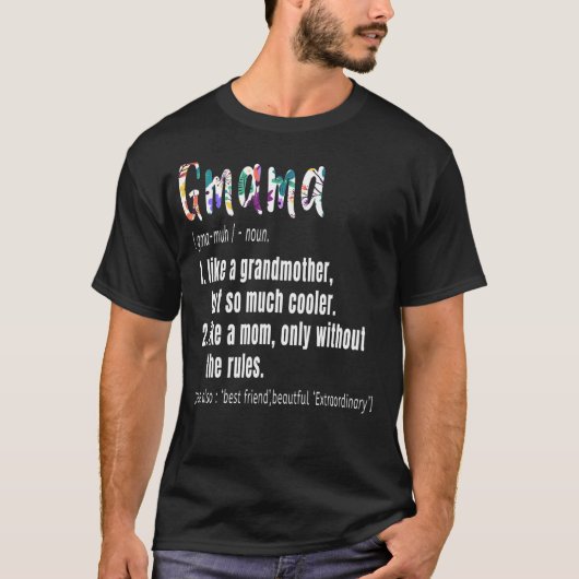 Gmama Definition Mother's Day & 誕生日ギフトグラン Tシャツ (正面)