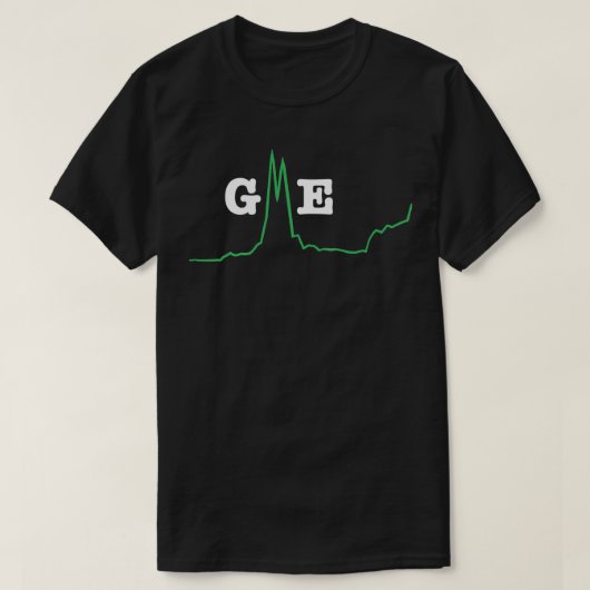 GMEチャート緑の絞りダイヤモンドの手を月に Tシャツ (デザイン正面)