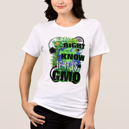 GMOかどうかを知る権利があります トライブレンドＴシャツ (正面)