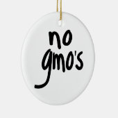 GMOが健康な食品を促進しないホワイト セラミックオーナメント (右)