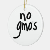 GMOが健康な食品を促進しないホワイト セラミックオーナメント (左)