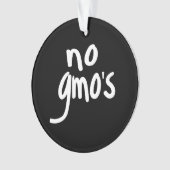 GMOが健康な食品を推奨しないブラック オーナメント (正面)