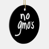 GMOが健康な食品を推奨しないブラック セラミックオーナメント (右)