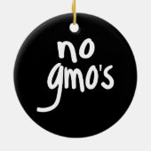 GMOが健康な食品を推奨しないブラック セラミックオーナメント (裏面)