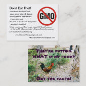 GMOなし、それを食べないで下さい! 、*Genetically Modifie… 名刺 (正面/裏面)
