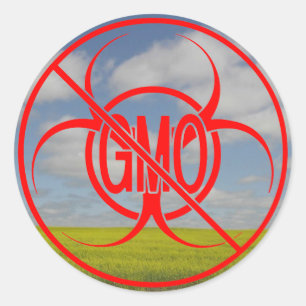 GMOのステッカーを警告するGMOのステッカーの生物学的災害［有害物質］無し ラウンドシール