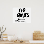 GMOのライブと健康的な白食べ色なし ポスター (キッチン)