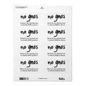 GMOのラベル付け法なしホワイトステッカー ラベル (フルシート)