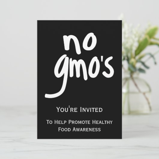 GMOのラベル付け法の禁止ブラック招待状 招待状 (スタンド正面)