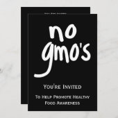 GMOのラベル付け法の禁止ブラック招待状 招待状 (正面/裏面)