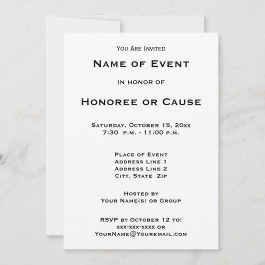 GMOのラベル付け法の禁止ホワイト招待状 招待状 (裏面)