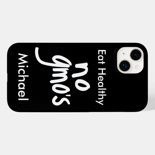 GMOの正常な食べ白黒名なしパーソナライズされた Case-Mate iPhoneケース (裏面 (横))