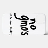 「GMOの生きている健康食べな白黒のプロモーションなし Case-Mate iPhoneケース (裏面 (横))