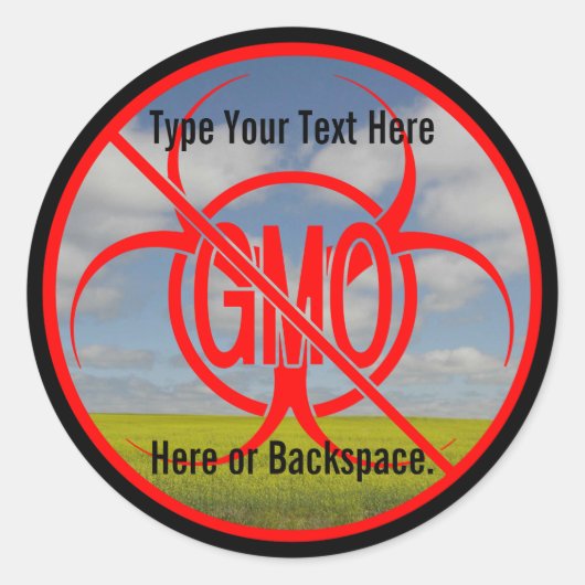 GMOシールなしカスタムGMOステッ警告カー ラウンドシール (正面)