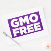 GMOフリー（紫） 長方形シール (封筒)