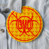 GMOボタンなし生物学的災害［有害物質］警告のGMOボタンピン 缶バッジ (インサイチュ)