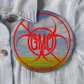 GMOボタンなし生物学的災害［有害物質］警告のGMOボタンピン 缶バッジ (インサイチュ)