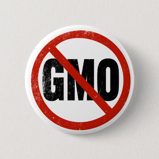 GMO無し、非GMO、Monsantoに対する3月 缶バッジ (正面)