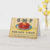 gmpのパンケーキシロップのラベルの挨拶状 カード (黄色い花)