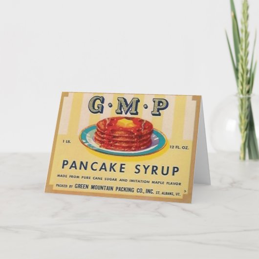 gmpのパンケーキシロップのラベルの挨拶状 カード (正面)