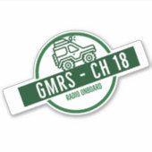 GMRSチャンネル18 シール (正面)