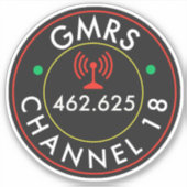 GMRS無線チャネル18 シール (正面)