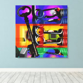 GMT 24がプロジェクトフレポップ・アートのームサイケデリック2 S C キャンバスプリント (インサイチュ (ウッドフロア))