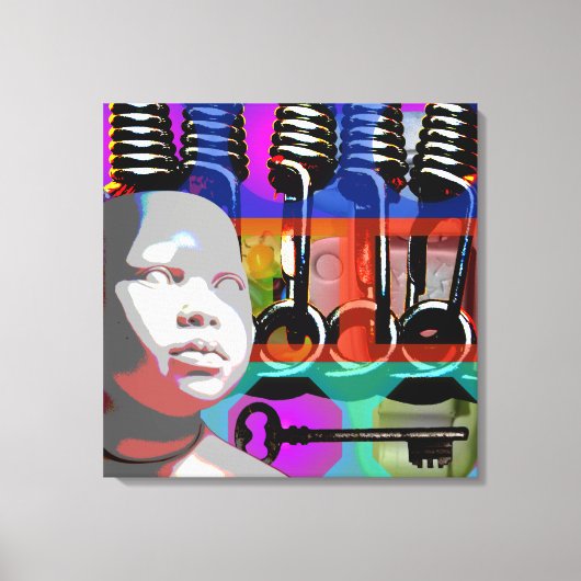 GMT 24ヘアーズプロジェクトの人形ポップ・アートのフレサイケデリックームS キャンバスプリント (正面)